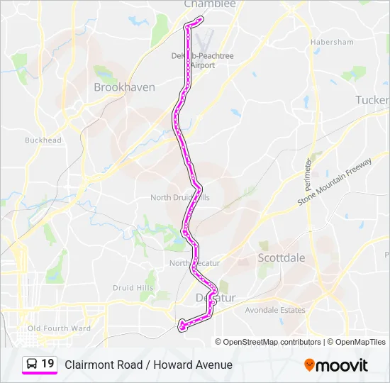 19 Bus Line Map