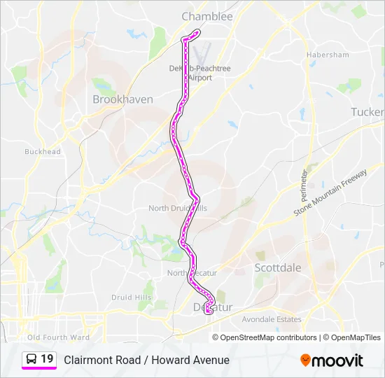 19 Bus Line Map