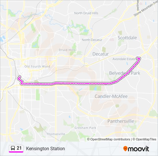 21 Bus Line Map