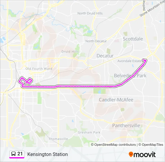 21 Bus Line Map