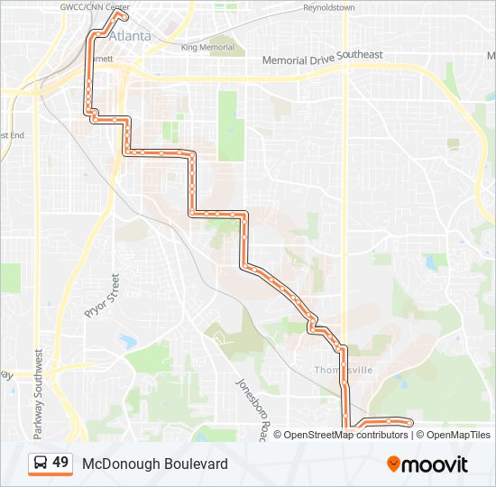 49 Bus Line Map