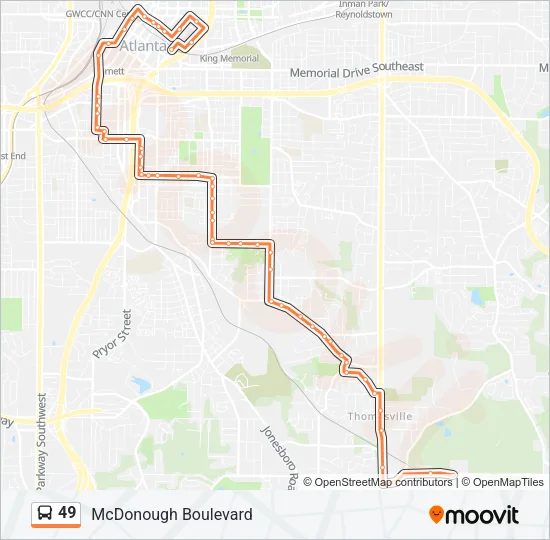 49 Bus Line Map