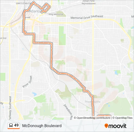 49 Bus Line Map