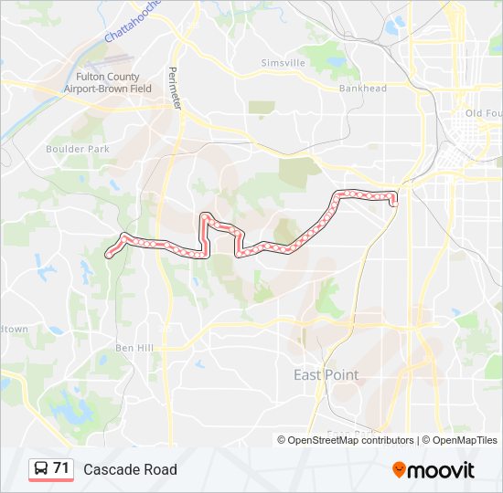 71 Bus Line Map