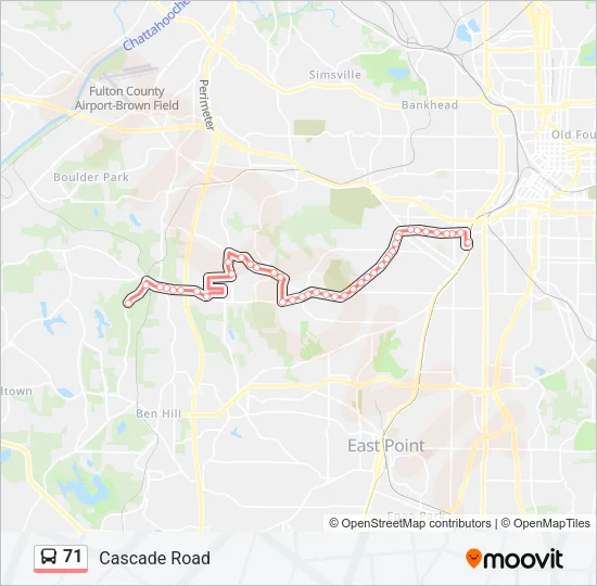 71 Bus Line Map