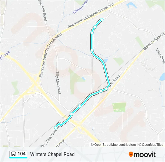 104 Bus Line Map