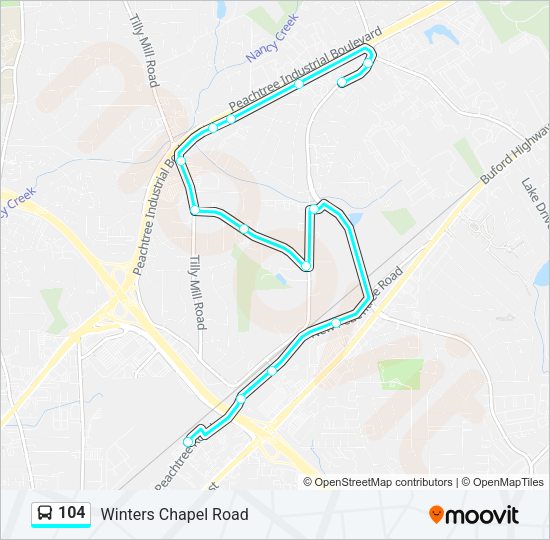 104 Bus Line Map