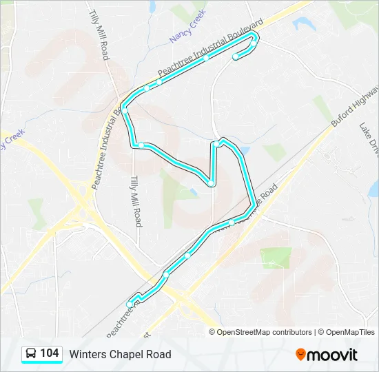 104 Bus Line Map