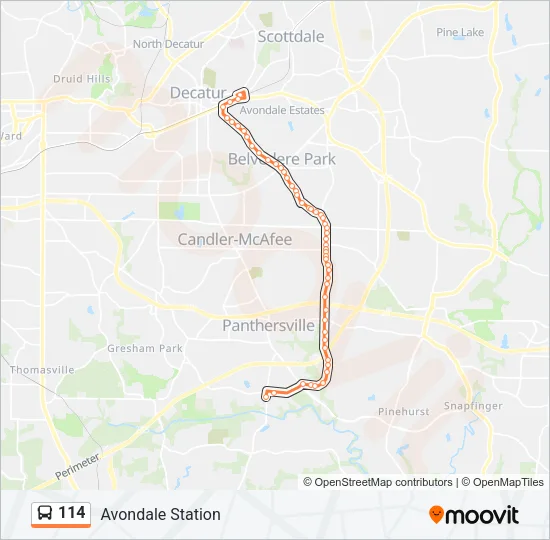 114 Bus Line Map