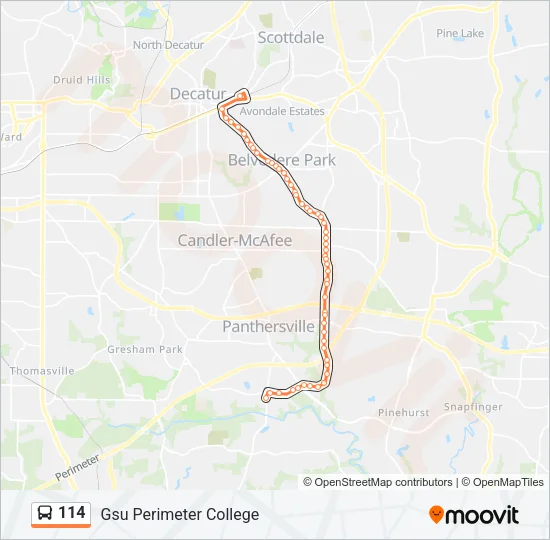 114 Bus Line Map