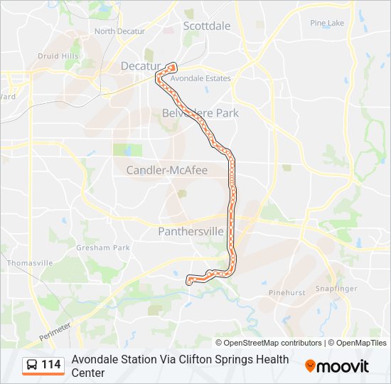 114 Bus Line Map