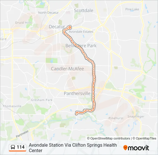 114 Bus Line Map