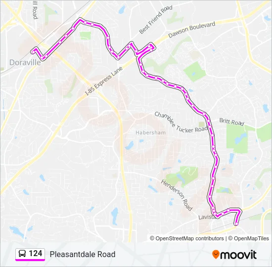 124 Bus Line Map