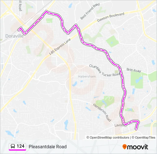 124 Bus Line Map