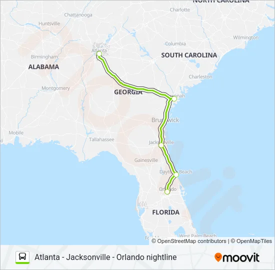 FLIXBUS N2434 Bus Line Map