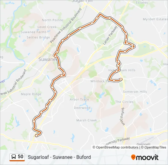 50 Bus Line Map