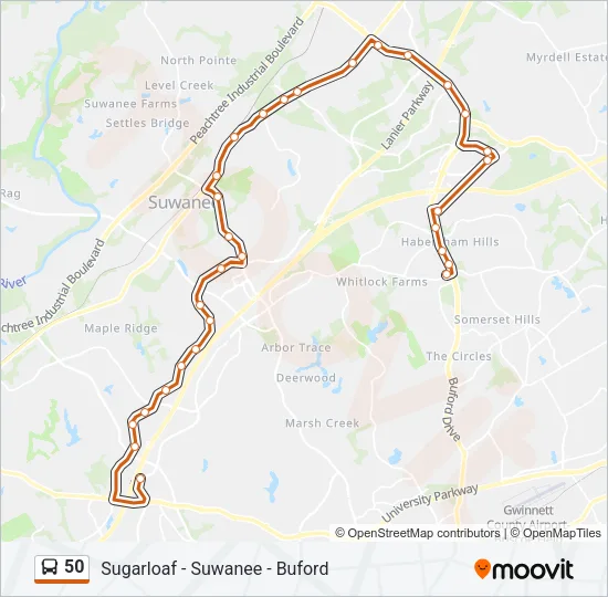 50 Bus Line Map