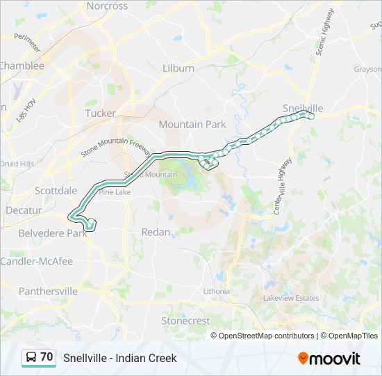 70 Bus Line Map