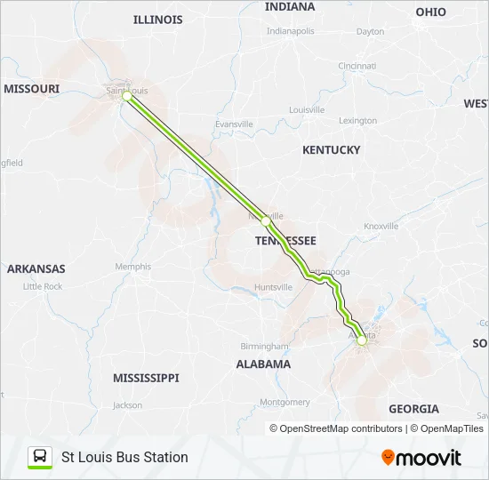 FLIXBUS 2521 Bus Line Map