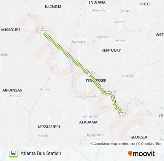 FLIXBUS 2521 Bus Line Map