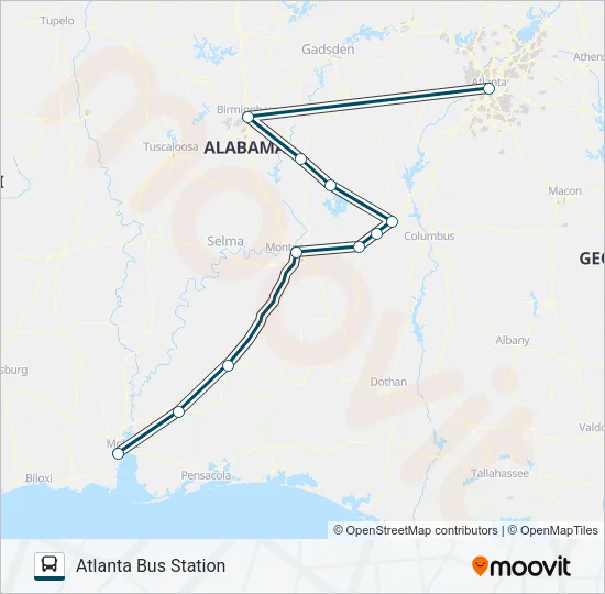 GREYHOUND US0624S Bus Line Map