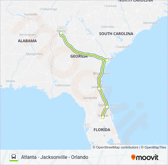FLIXBUS 2434 Bus Line Map