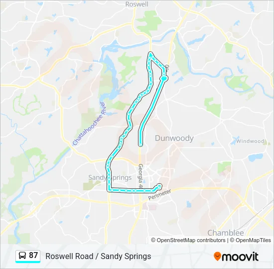 87 Bus Line Map