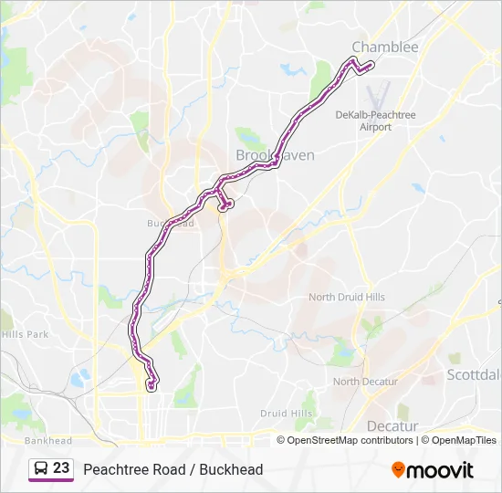 23 Route - Peachtree Road / Buckhead: Schedules, Stops & Maps - Arts ...