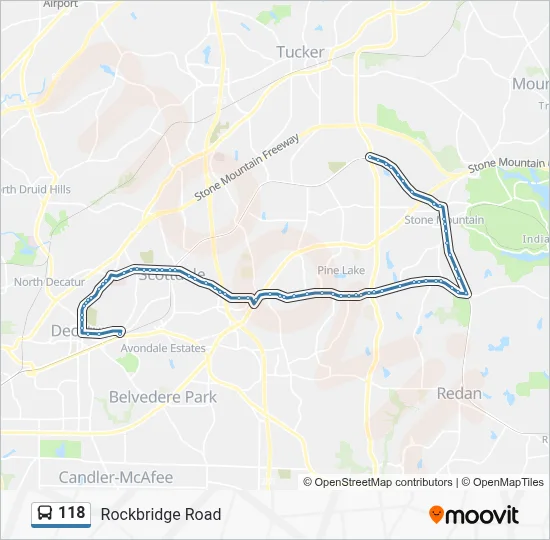 118 Route - Rockbridge Road: Schedules, Stops & Maps - Avondale Stn ...