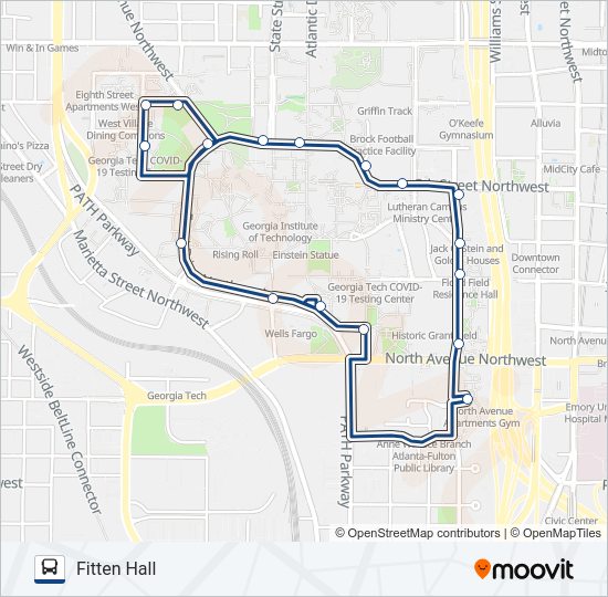 3 - BLUE ROUTE Bus Line Map