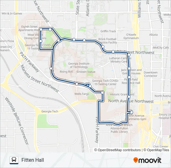 3 - BLUE ROUTE Bus Line Map