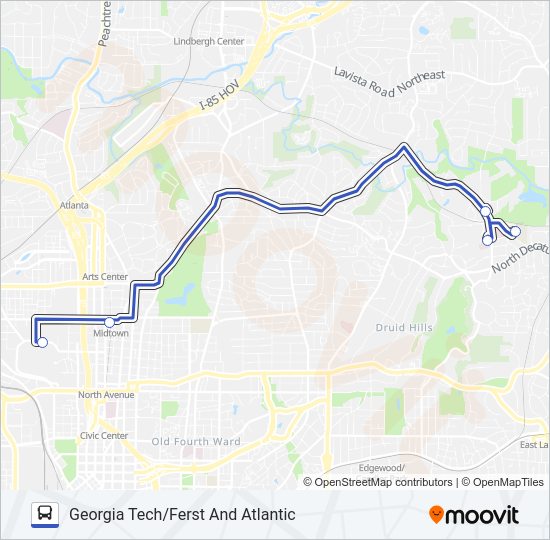 5 - GT/EMORY ROUTE Bus Line Map