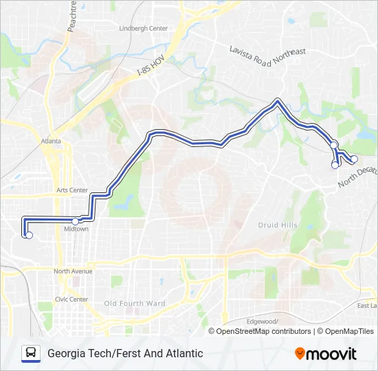 5 - GT/EMORY ROUTE Bus Line Map