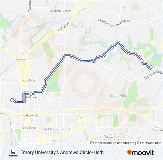 5 - GT/EMORY ROUTE Bus Line Map