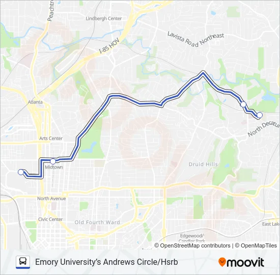 5 - GT/EMORY ROUTE Bus Line Map