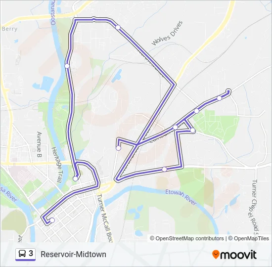 3 Bus Line Map