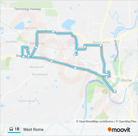1B Bus Line Map