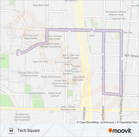 8 -TECH SQ./CLOUGH bus Line Map