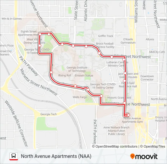 2 - RED ROUTE Bus Line Map