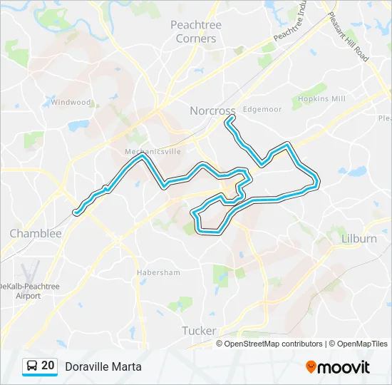 20 Bus Line Map