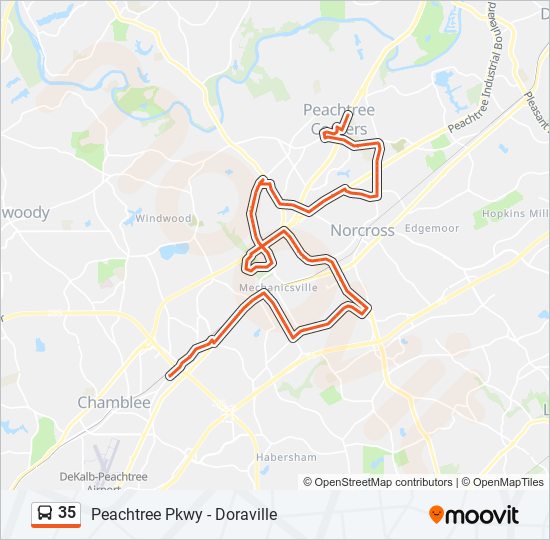 35 bus Line Map