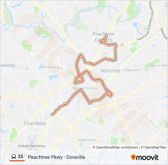 35 Bus Line Map