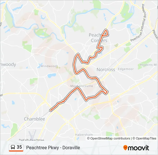 35 Bus Line Map