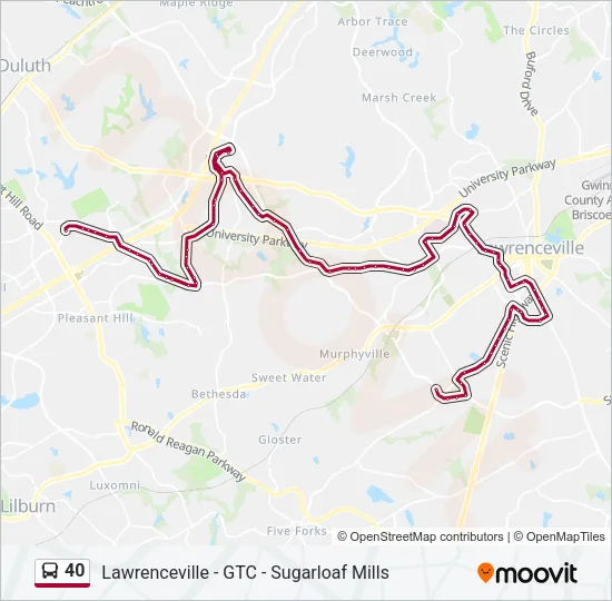 40 Bus Line Map