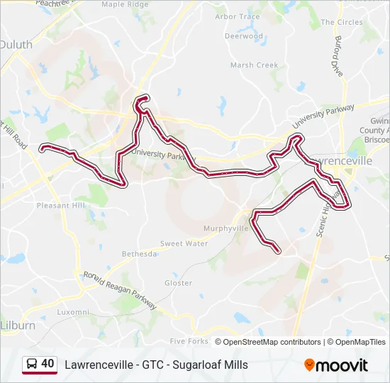 40 Bus Line Map