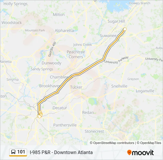 101 Bus Line Map
