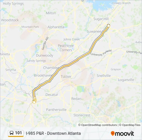 101 Bus Line Map