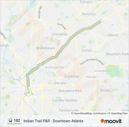 102 Bus Line Map
