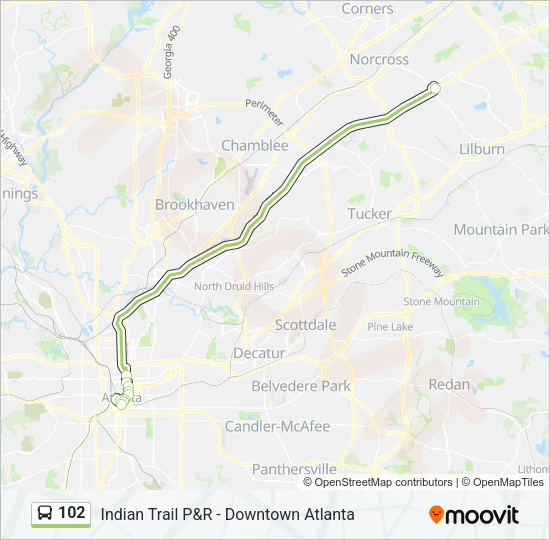 102 Bus Line Map