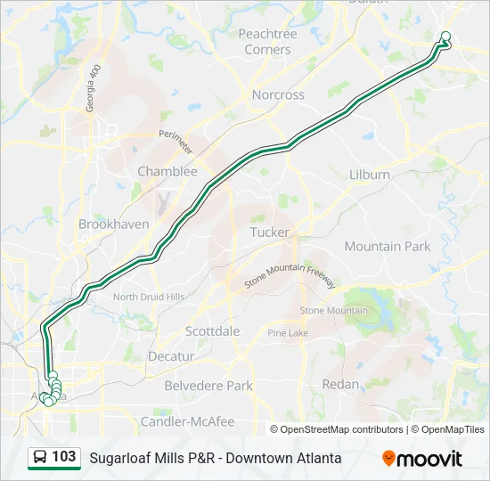 103 Bus Line Map